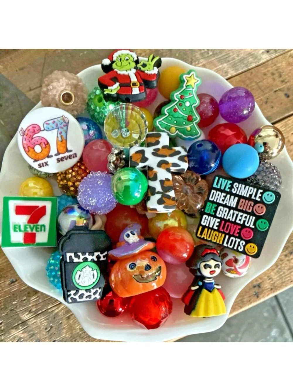 Beads,Focals & Spacers-Mixed Lot-60+ Items-For Beadable Pens, Keychains, Etc. #7